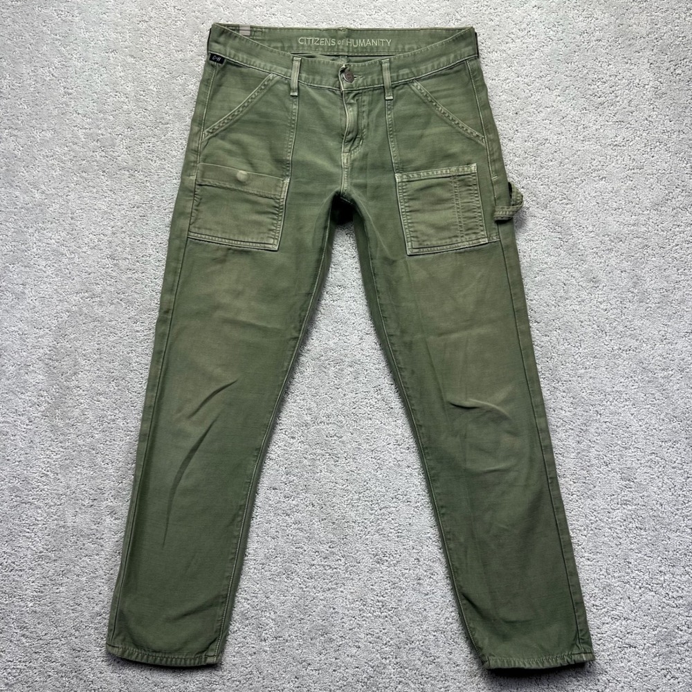 Citizens of Humanity Carpenter Pants Womens Size 25 Olive Green Utility Rugged
